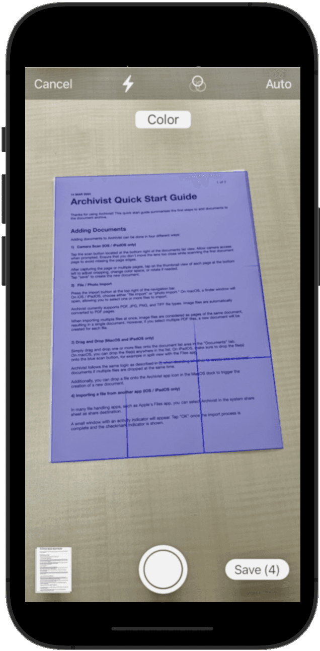 iOS document scanner