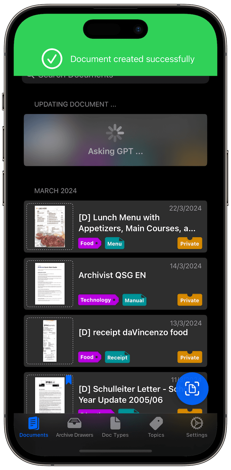 iOS AI document properties detection